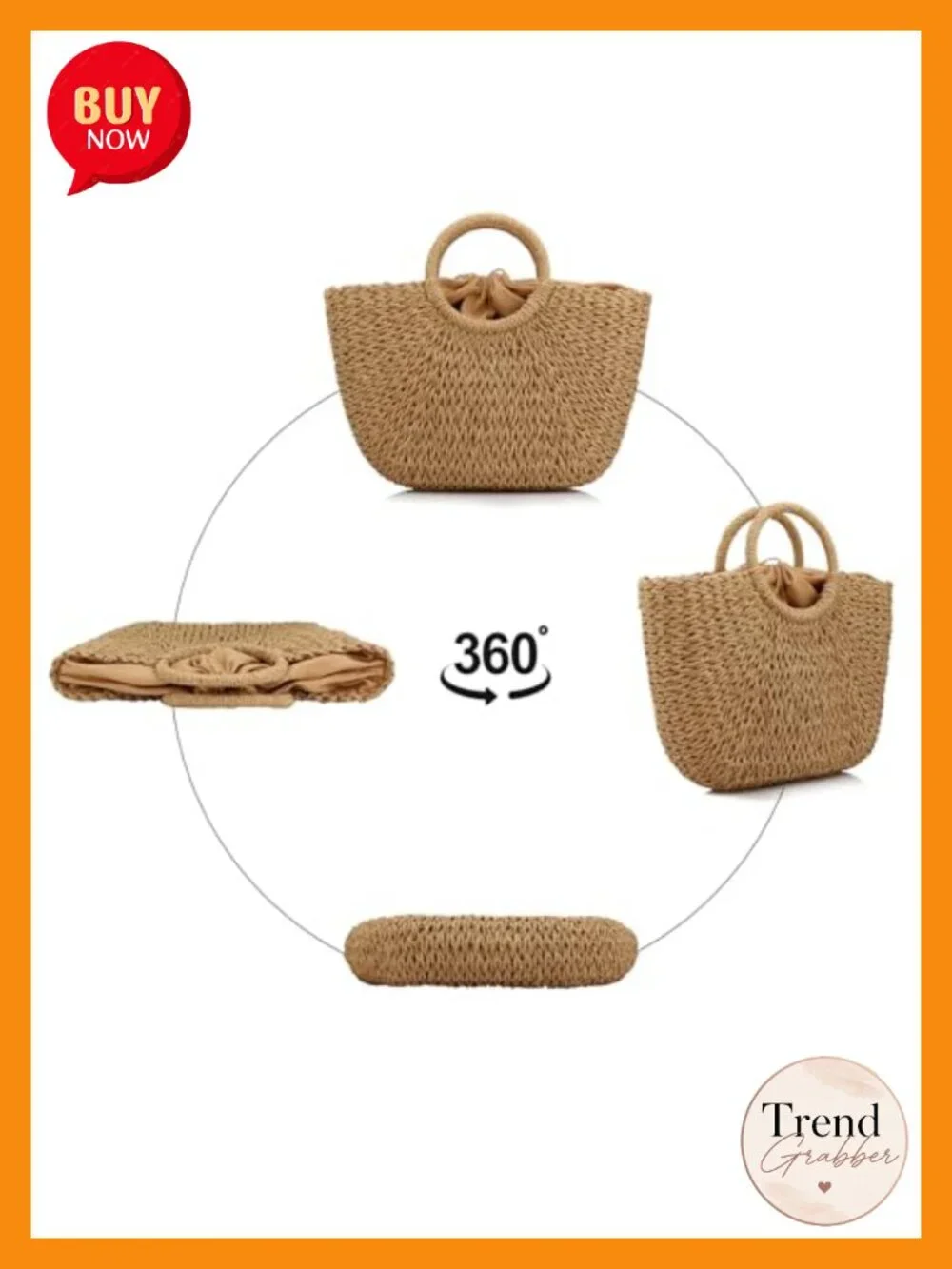 Hand Woven Straw Hobo Bag Large Tote Beach Travel Purse